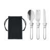 Set de 3 utensilios de camping en acero inoxidable - Cubierto a precios de mayorista Set de 3 utensilios de camping en acero inoxidable - Cubierto a precios de mayorista