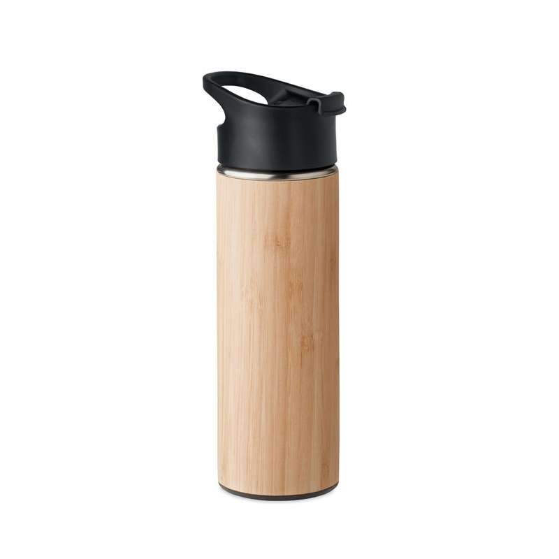 Bouteille bambou double paroi 450 ml - Produit en bois à prix grossiste