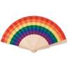 Rainbow Pattern Wooden and Polyester Fan - Fan at wholesale prices