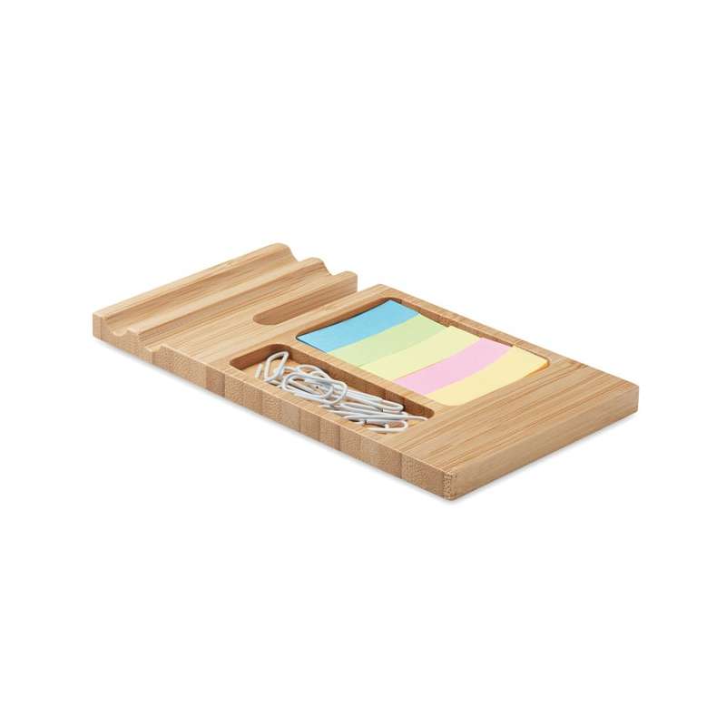 Organizador de escritorio de bambú 30x20 cm - Soporte telefónico a precios de mayorista