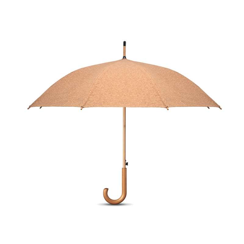 25-Inch Automatic Cork Umbrella with Bamboo Handle - Automatic umbrella at wholesale prices