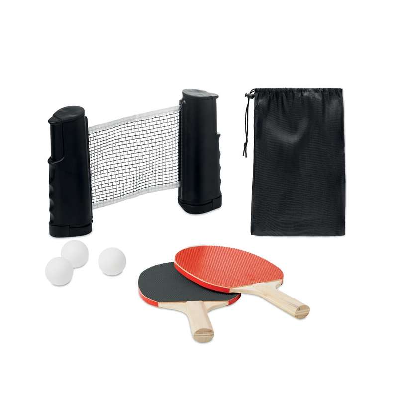Set de tenis de mesa 3 pelotas 2 palas - Accesorio reciclable a precios de mayorista