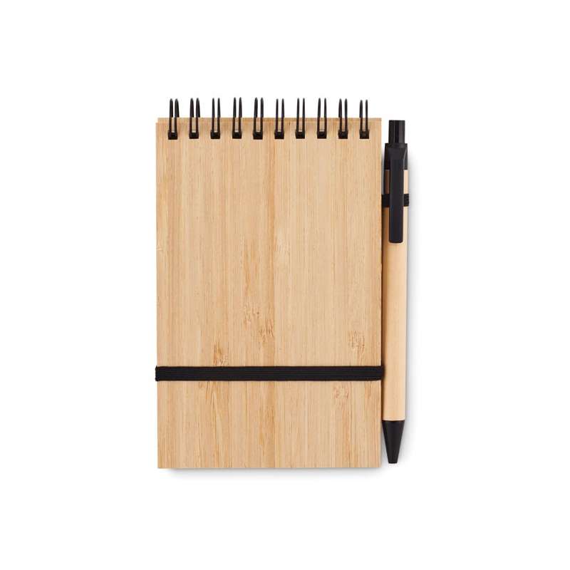 A6 Bamboo Notebook Set with Recycled Pen - Notepad at wholesale prices