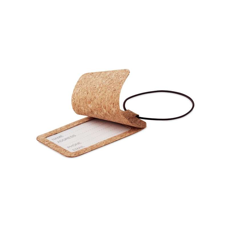 Oval bagageetiket i 100% kork - Bagageetiket til engrospris