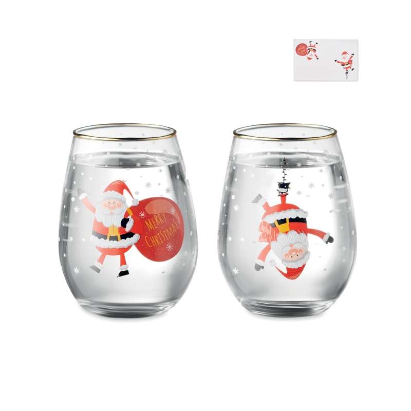 Set de 2 verres de Noël - Accessoire de noël à prix grossiste