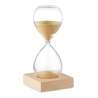 Borosilicaatglazen zandloper 5 minuten met houten voet - Zandloper tegen groothandelsprijzen