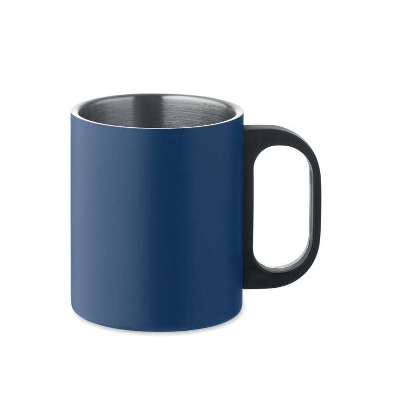 300 ml double-wall mug at wholesale prices - metal mug at wholesale prices