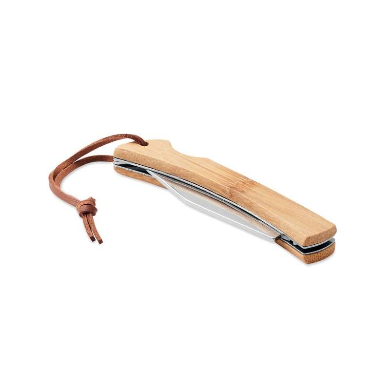 Faltmesser mit Bambusgriff 2CR13 - Taschenmesser zu Großhandelspreisen