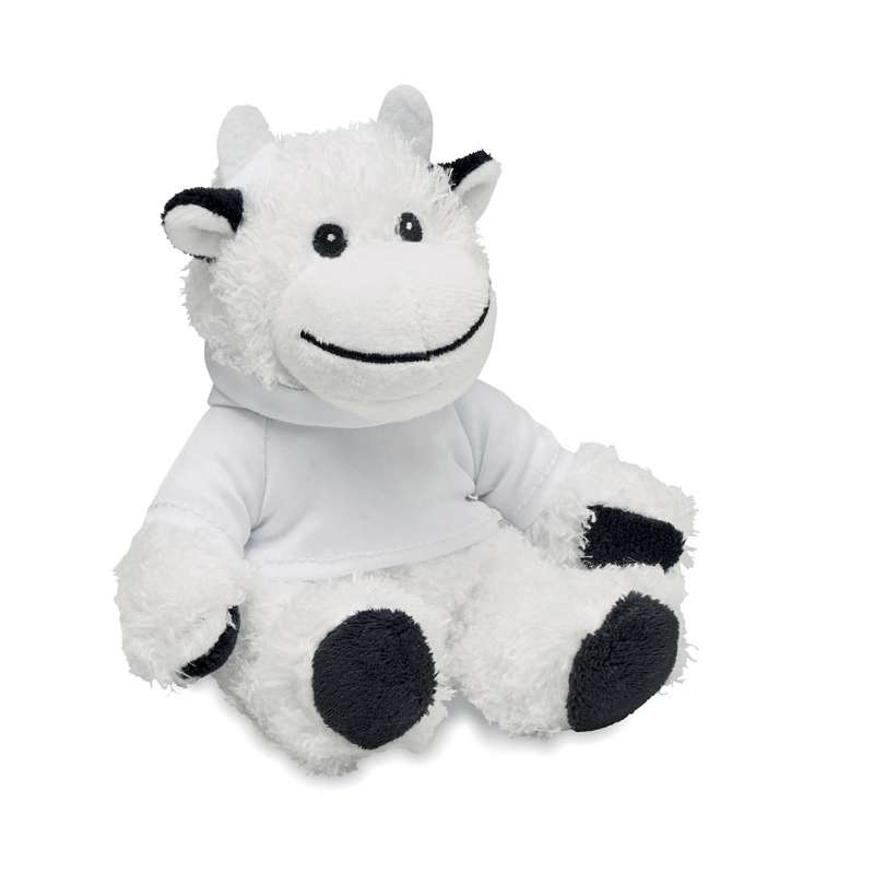Vaca de peluche com capuz 30 cm - Objeto para sublimação a preço grossista