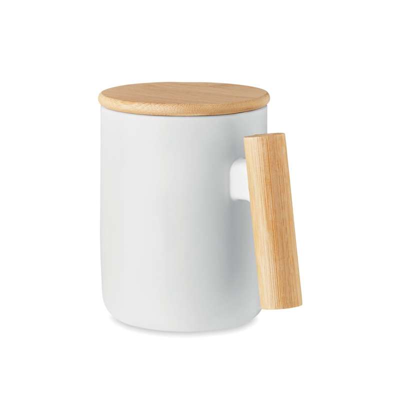 Porcelänmugg 380 ml med bambulock till grossistpris - Mugg till grossistpris