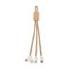 3-in-1 Natural Cork Charging Cable - Charging cable at wholesale prices