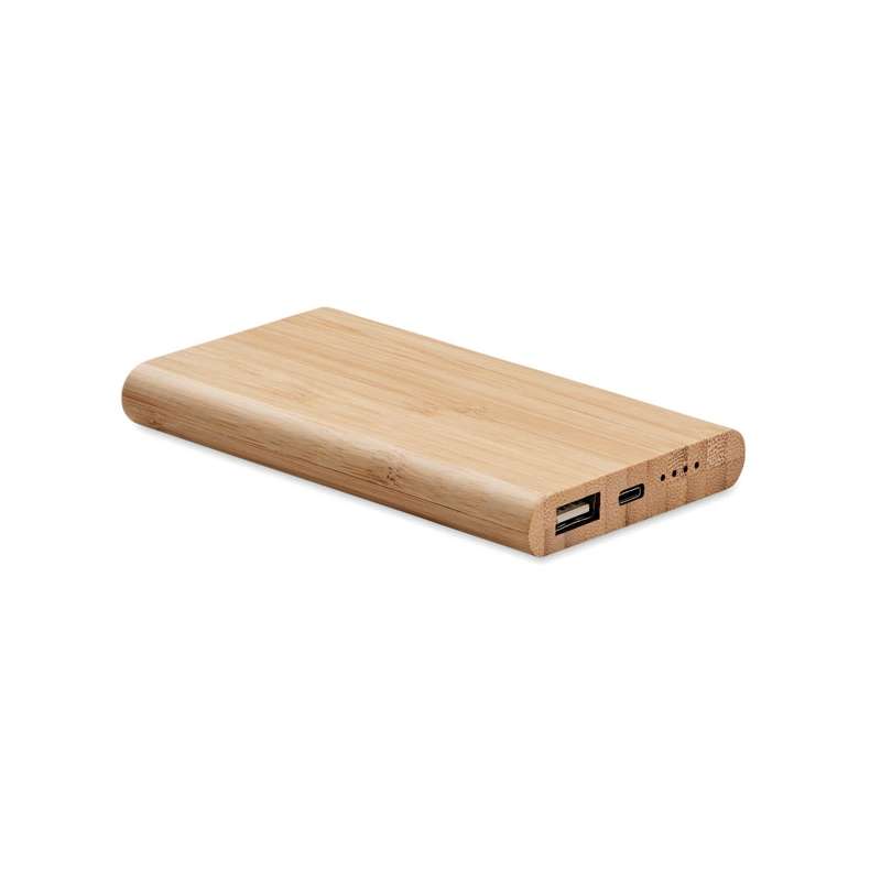 Powerbank 4000 mAh aus Bambus - Powerbank / externe Batterie zu Großhandelspreisen