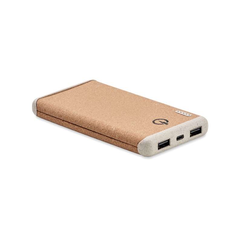 Powerbank 10000mAh em cortiça natural - Powerbank / bateria externa a preço grossista