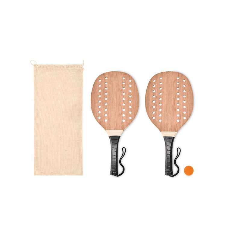 Set aus 2 Rossholz Beach-Tennis-Schlägern  zu Großhandelspreisen - Strandtennis zu Großhandelspreisen