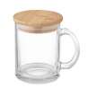 Taza de vidrio reciclado 300 ml con tapa - taza de vidrio a precios de mayorista