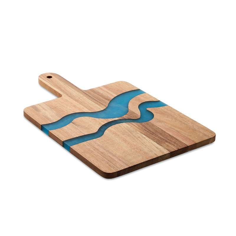 Tabua de serviço em madeira de acácia com resina epoxy - Tabuleiro de serviço a preço grossista