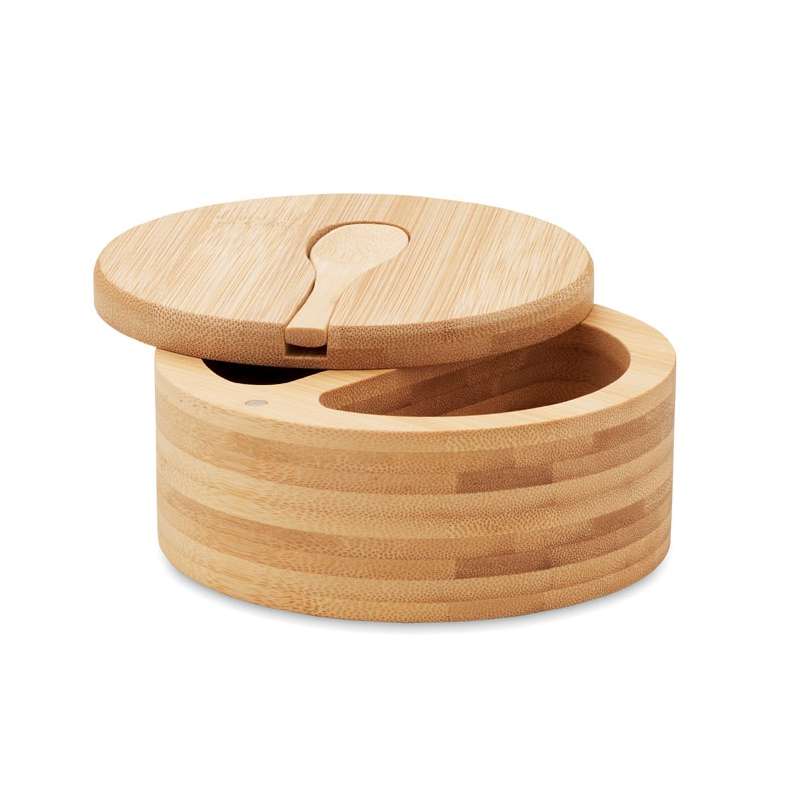 Salero y pimentero de bambú 2 compartimentos - Salero / pimentero a precios de mayorista