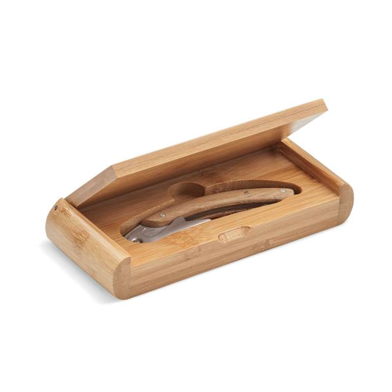 Limonadier 500ml aus Edelstahl mit Bambus - Korkenzieher zu Großhandelspreisen