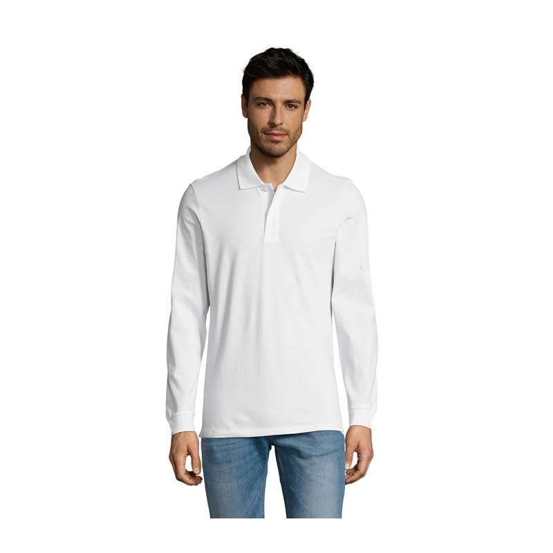 Perfekt herre langærmet polo 180g - Textile SOL'S til engrospris