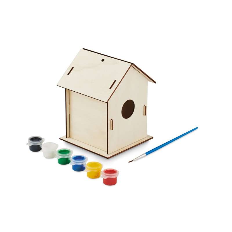 Træfuglehus kit med 6 vandfarver - Kunstmalersæt til engrospris