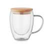 Taza de vidrio borosilicato 300ml con tapa - Taza a precios de mayorista