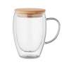 Copo de vidro borossilicato 300ml com tampa - caneca de vidro a preço grossista