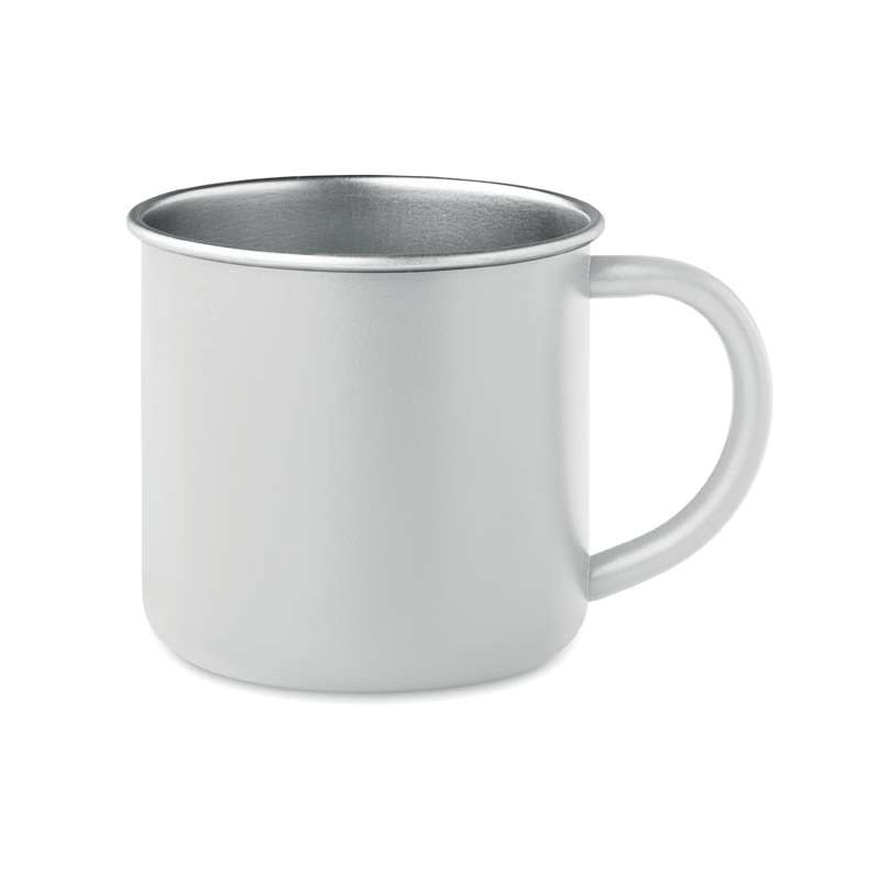 Recycelte Edelstahl-Tasse 300 ml einwandig zu Großhandelspreisen - Tasse zu Großhandelspreisen