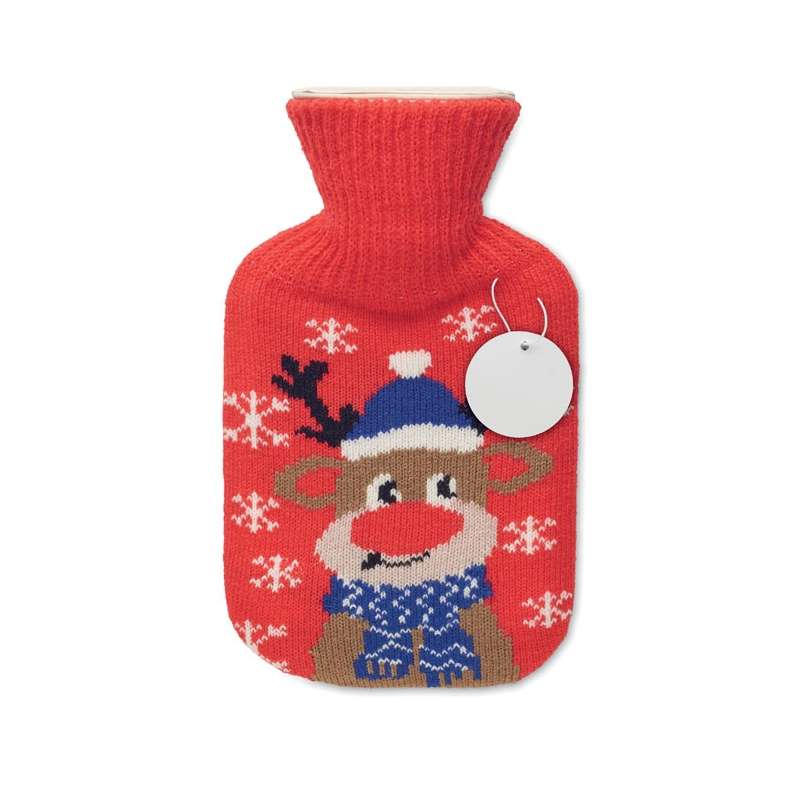 Bouillotte de Natal 250ml em jersey a preço grossista - garrafa de água quente a preço grossista
