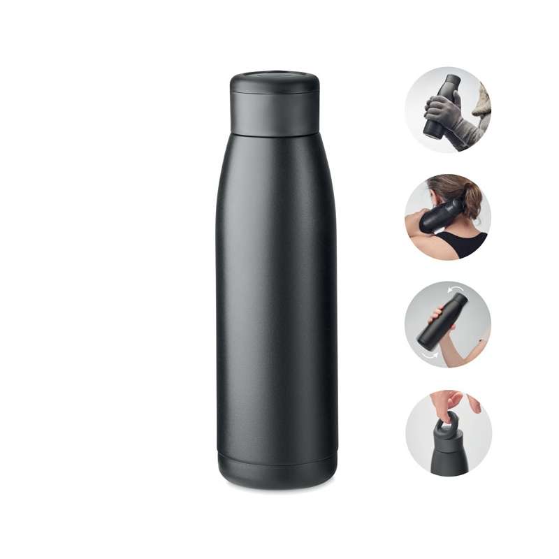 Isolierte Edelstahlflasche 400ml mit Silikondeckel - Isolierflasche zu Großhandelspreisen