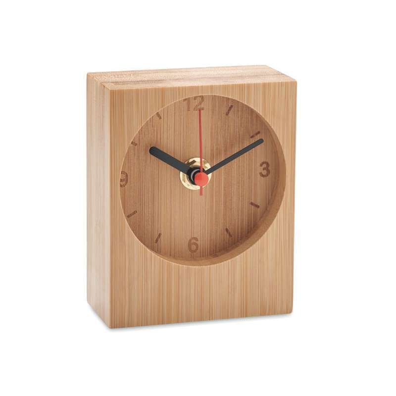 Bamboe tafelklok analoog 20 cm - Horloge tegen groothandelsprijzen