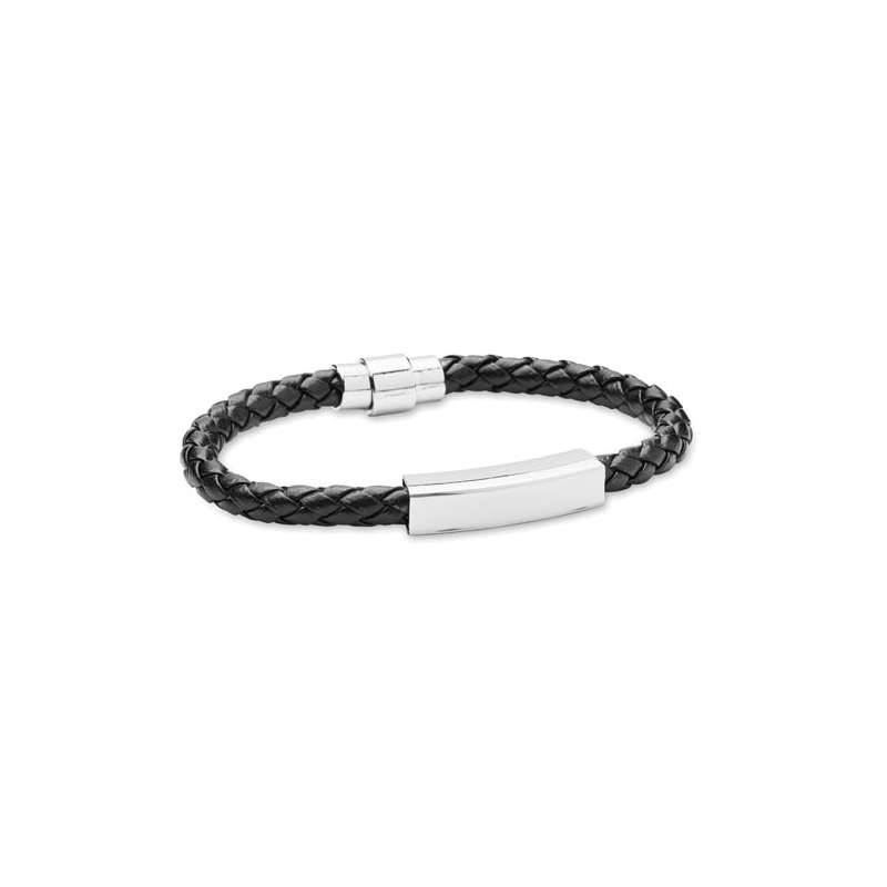 Geweven armband van kunstleer, 18 cm - Armband tegen groothandelsprijzen