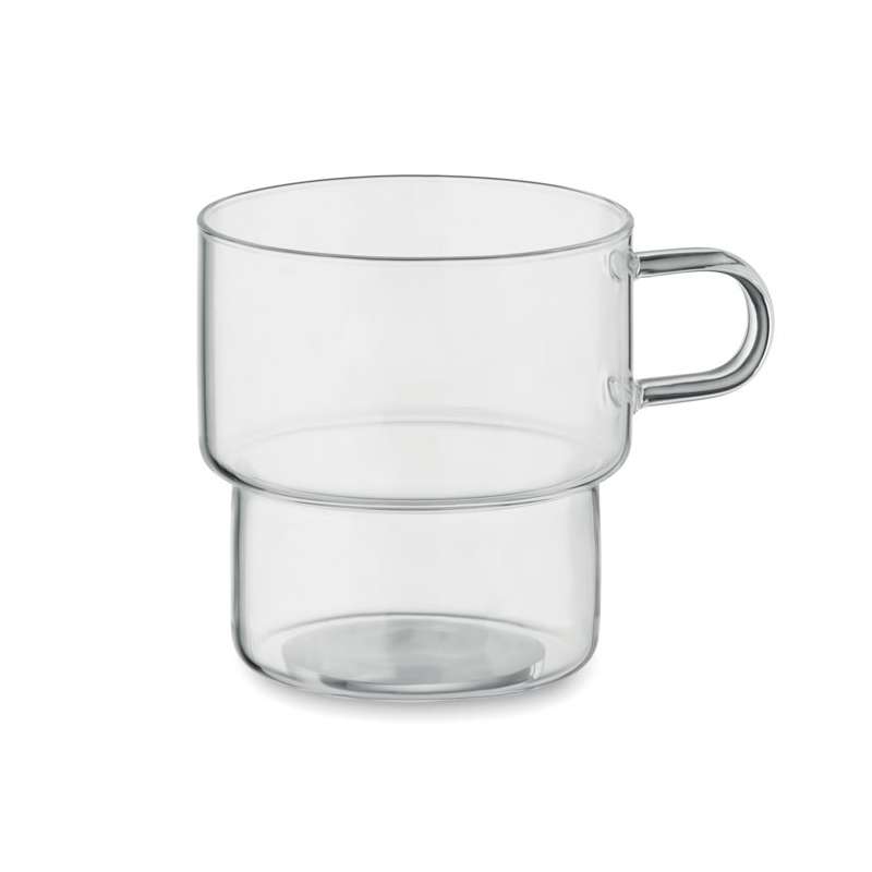 Stabelbare borosilikatglas 300 ml kopper til engrospris - glas krus til engrospris