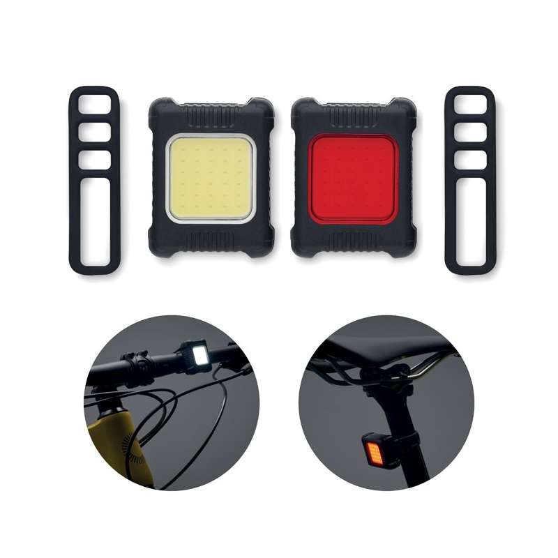 Kit de Iluminação para Bicicleta COB Recarregável - Luz de bicicleta a preço grossista
