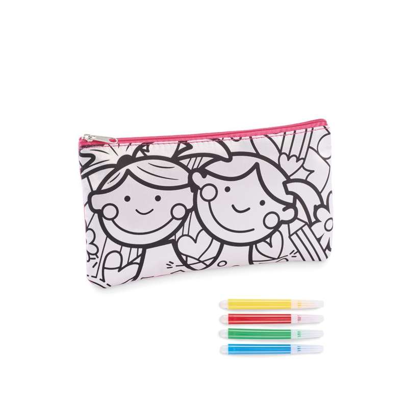 Estuche de lápices 600 deniers con 4 rotuladores - Set de colorear a precios de mayorista