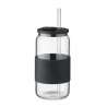 Bicchiere in vetro borosilicato 550ml con coperchio - Bicchiere con cannuccia a prezzi all'ingrosso
