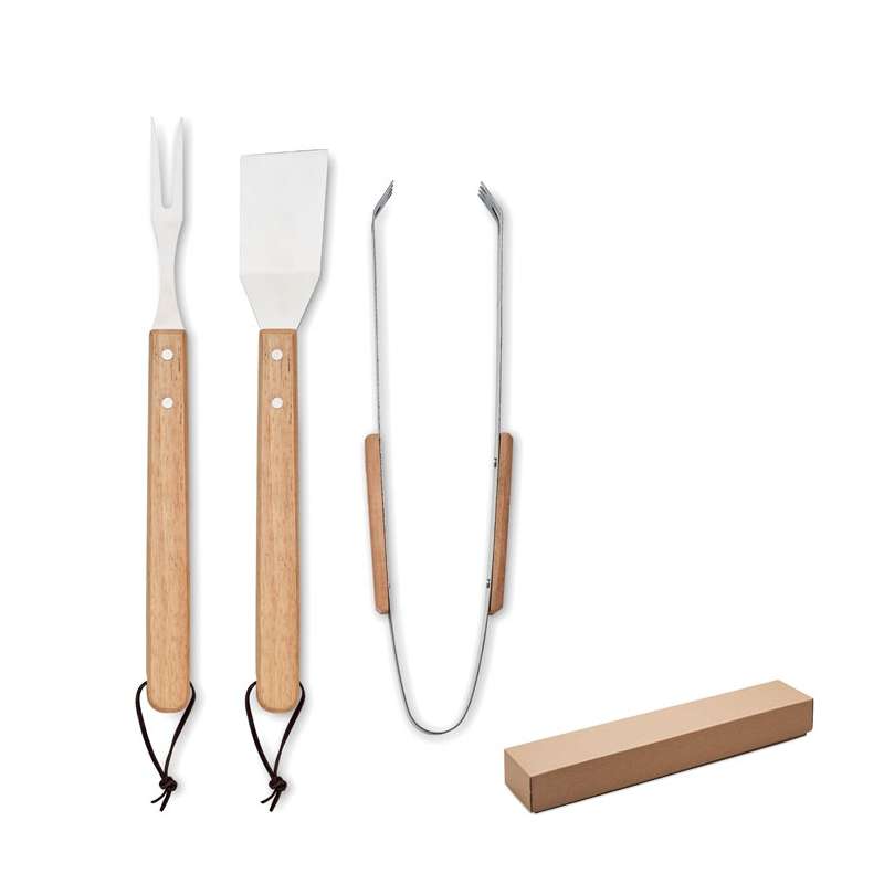 Set de barbacoa 3 piezas acero inoxidable - Accesorio para barbacoa a precios de mayorista