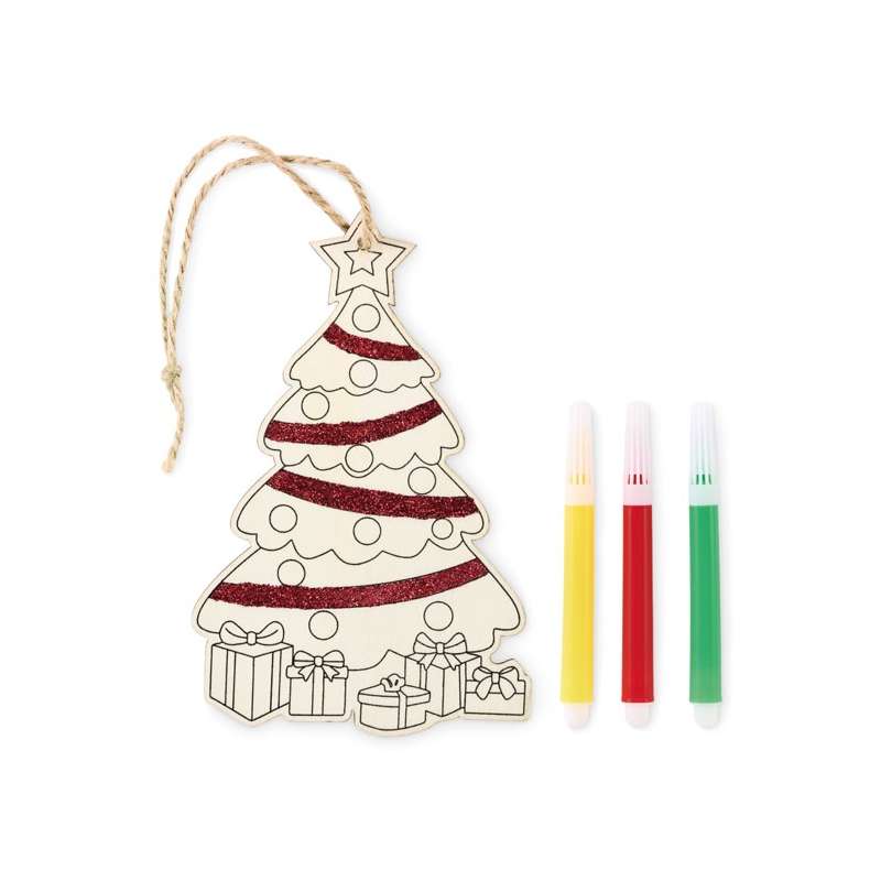 Wooden Christmas Tree Decoration with Marker - Christmas Decoration at wholesale prices