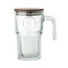 Glasbeholder med akacietræslåg 450 ml - Høj tumbler krus til engrospris Glasbeholder med akacietræslåg 450 ml - Høj tumbler krus til engrospris