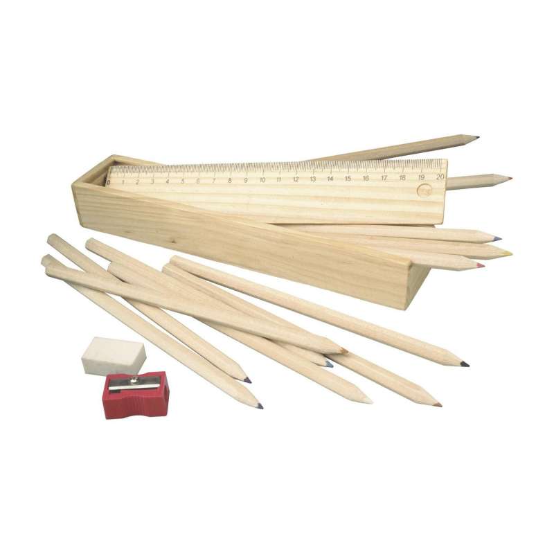 Estuche de madera 12 lápices colores a precios de mayorista - Bolígrafo a precios de mayorista