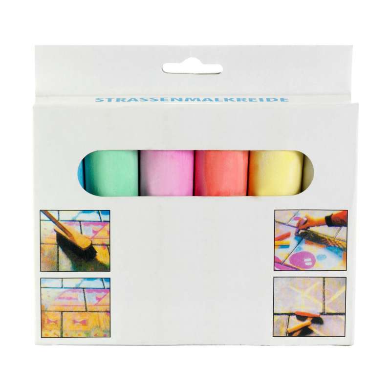Set aus 6 bunten Kreiden 10 cm - Kreide zu Großhandelspreisen