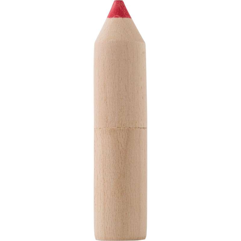 Tube en bois de 6 crayons Francis à prix grossiste - Stylo à prix de gros