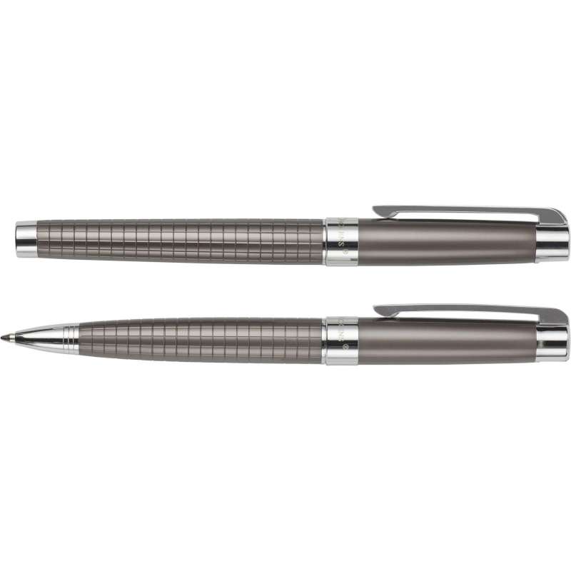 Metal kuglepen og roller i PU-etui - Rullepenne til engrospris