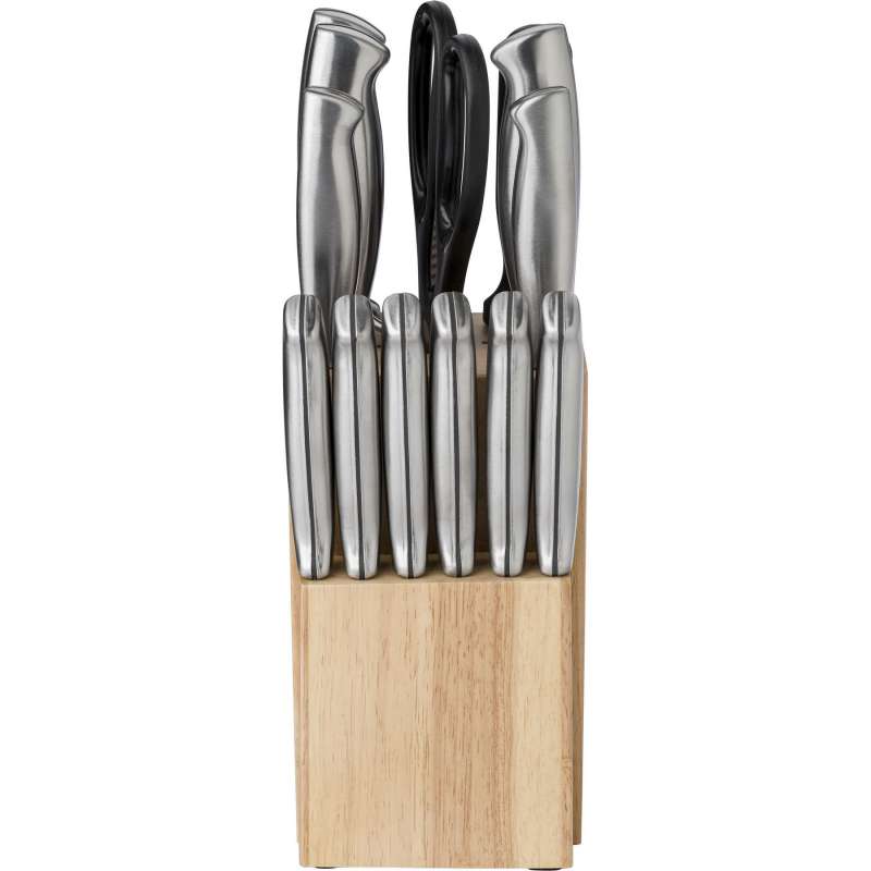Juego de 11 cuchillos inoxidables con soporte - Artículo de ocio a precios de mayorista