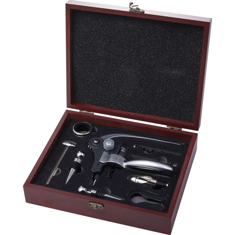 Juego de vino de 9 piezas en madera - Set de sommelier a precios de mayorista