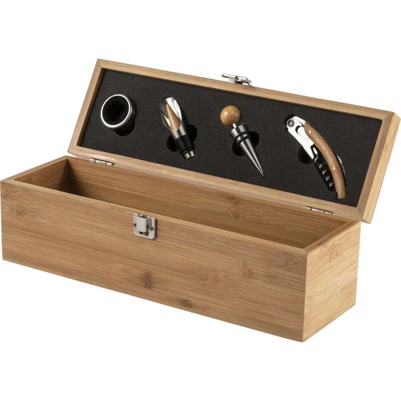 Juego de vino de bambú 4 piezas a precios de mayorista - Set de sommelier a precios de mayorista