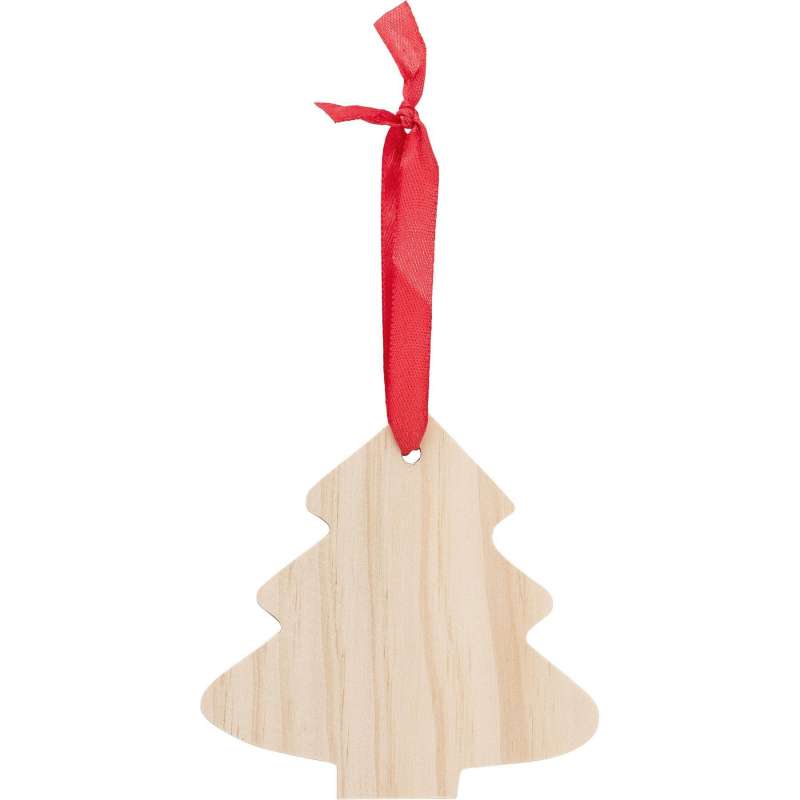 Decoração de Natal em madeira com fita - Produto em madeira a preço grossista