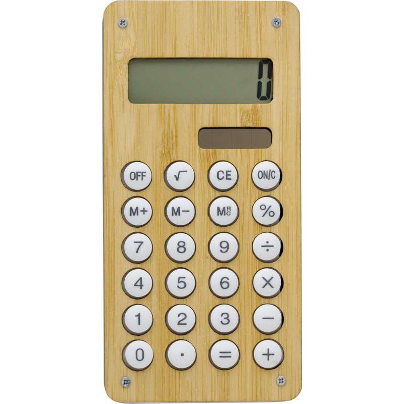 Calculadora de bolsillo de bambú 8 cifras a precios de mayorista - Producto de madera a precios de mayorista