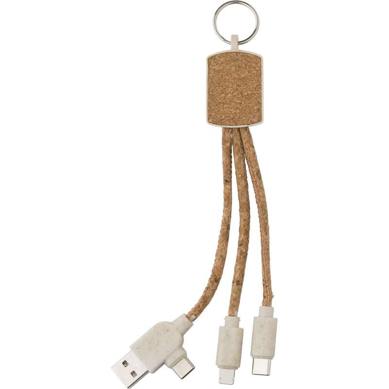 Ladekabel i kork og hvedestrå, 1 m - Ladekabel til engrospris