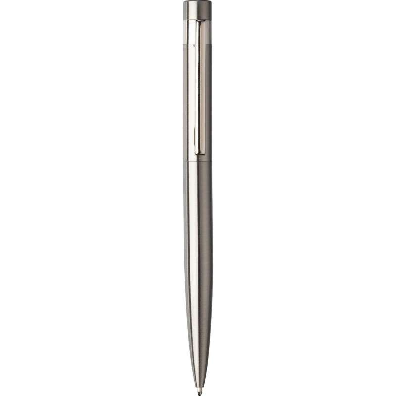 Kugelschreiber aus recyceltem Edelstahl, blau - Metallstift zu Großhandelspreisen