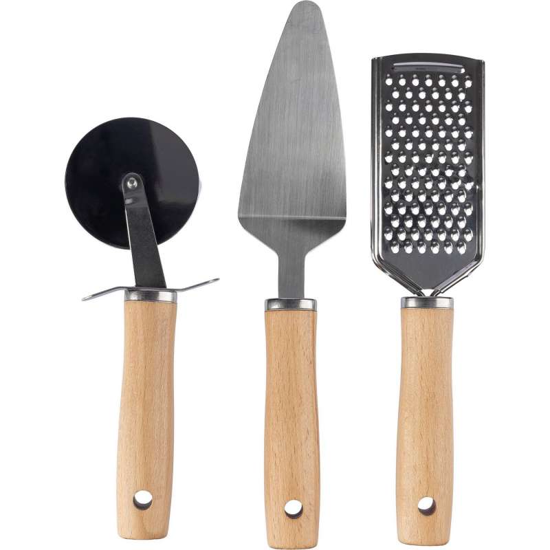 Juego de utensilios de cocina metal y madera - rallador a precios de mayorista